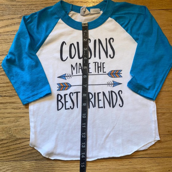 American Apparel "Cousins Make The Best Friends" Long Sleeve T-Shirt (SZ 4T) - Picture 4 of 5